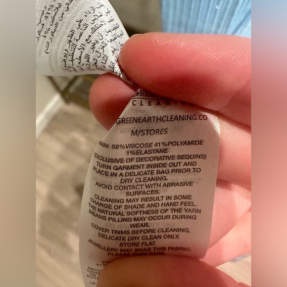 Self-Portrait Light Blue Ribbed Knit Mini Dress - Picture 14 of 14